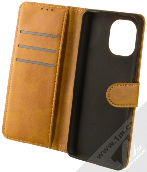 1Mcz Marten Book flipové pouzdro pro Xiaomi Mi 11 okrově hnědá (ochre brown) otevřené