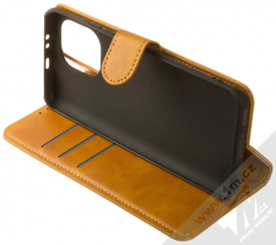 1Mcz Marten Book flipové pouzdro pro Xiaomi Mi 11 okrově hnědá (ochre brown) stojánek