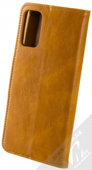 1Mcz Mirren Book flipové pouzdro pro Xiaomi Redmi Note 10 5G, Poco M3 Pro okrově hnědá (ochre brown) zezadu