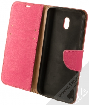 1Mcz Stranding Book flipové pouzdro pro Xiaomi Redmi 8A sytě růžová (hot pink) otevřené