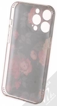 1Mcz Trendy Červené pryskyřníky za tmy Skinny TPU ochranný kryt pro Apple iPhone 13 Pro černá červená (black red) zepředu