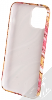 1Mcz Trendy Mramor TPU ochranný kryt pro Apple iPhone 12 Pro Max zlatá růžová (gold pink) zepředu