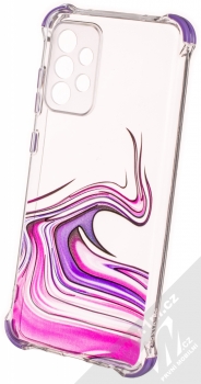 1Mcz Trendy Vodomalba Anti-Shock Skinny TPU ochranný kryt pro Samsung Galaxy A72, Galaxy A72 5G průhledná růžová fialová (transparent pink violet)