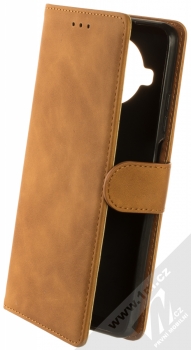 1Mcz Velvety Marten Book flipové pouzdro pro Xiaomi Mi 10T Lite 5G okrově hnědá (ochre brown)