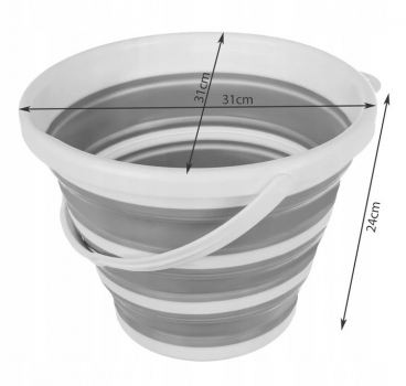 1Mcz Skládací silikonový kbelík 10l bílá (white)
