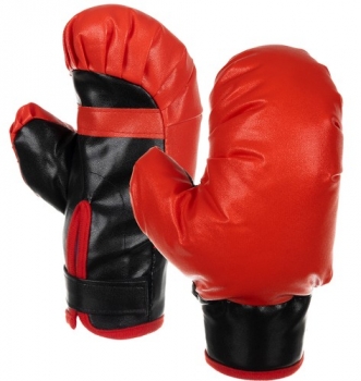 1Mcz Stojací boxovací pytel a 2 boxovací rukavice černá červená (black red)