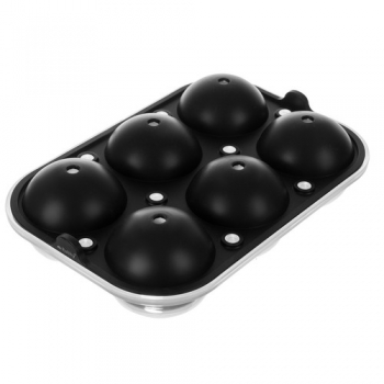 1Mcz Ice Ball silikonová forma na led ve tvaru a velikosti zmrzlinového kopečku 6x černá (black)