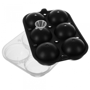 1Mcz Ice Ball silikonová forma na led ve tvaru a velikosti zmrzlinového kopečku 6x černá (black)