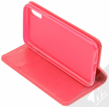 Forcell Magnet Book flipové pouzdro pro Apple iPhone X sytě růžová (hot pink) stojánek