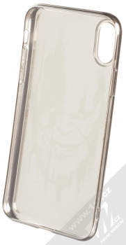 Marvel Thanos 004 TPU pokovený ochranný silikonový kryt s motivem pro Apple iPhone X, iPhone XS stříbrná (silver) zepředu