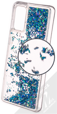 Sligo Liquid Sparkle Full ochranný kryt s přesýpacím efektem třpytek pro Samsung Galaxy S20 Plus tyrkysová (turquoise)