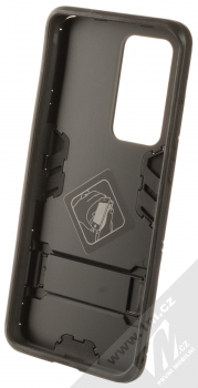 1Mcz Armor Prop odolný ochranný kryt se stojánkem pro Huawei P40 Pro černá (black) zepředu