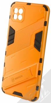 1Mcz Armor Ribbed odolný ochranný kryt se stojánkem pro Samsung Galaxy A22 5G oranžová (orange)