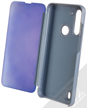 1Mcz Clear View flipové pouzdro pro Moto G8 Power Lite modrá (blue) otevřené