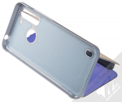 1Mcz Clear View flipové pouzdro pro Moto G8 Power Lite modrá (blue) stojánek