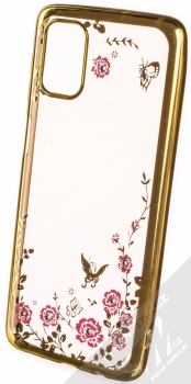 1Mcz Diamond Flower TPU ochranný kryt pro Samsung Galaxy M51 zlatá (gold)