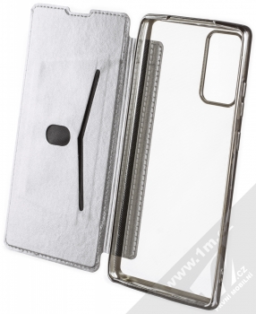 1Mcz Electro Book flipové pouzdro pro Samsung Galaxy Note 20 stříbrná (silver) otevřené