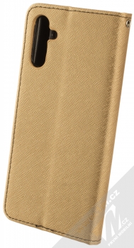 1Mcz Fancy Book flipové pouzdro pro Samsung Galaxy A13 5G zlatá černá (gold black) zezadu