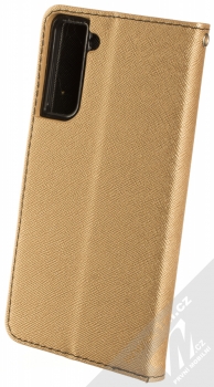 1Mcz Fancy Book flipové pouzdro pro Samsung Galaxy S21 zlatá černá (gold black) zezadu