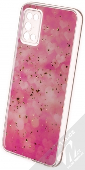 1Mcz Gold Glam Růžové odlesky Skinny TPU ochranný kryt pro Samsung Galaxy A03s růžová (pink)