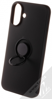 1Mcz Grip Ring ochranný kryt s držákem na prst pro Apple iPhone 16 Plus černá (black) držák