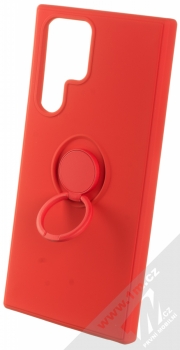 1Mcz Grip Ring ochranný kryt s držákem na prst pro Samsung Galaxy S22 Ultra 5G červená (red) držák