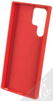 1Mcz Grip Ring ochranný kryt s držákem na prst pro Samsung Galaxy S22 Ultra 5G červená (red) zepředu