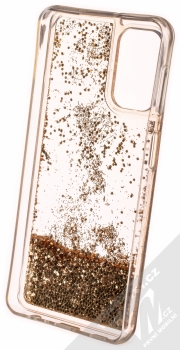 1Mcz Liquid Hexagon Sparkle ochranný kryt s přesýpacím efektem třpytek pro Samsung Galaxy A32 5G zlatá (gold) zepředu