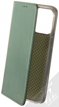 1Mcz Magnetic Book flipové pouzdro pro Apple iPhone 14 Pro Max tmavě zelená (dark green)