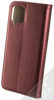 1Mcz Magnetic Book flipové pouzdro pro Samsung Galaxy A22 tmavě červená (dark red) zezadu