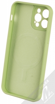 1Mcz MagSilicone TPU ochranný kryt s MagSafe pro Apple iPhone 12, iPhone 12 Pro světle zelená (light green) zepředu