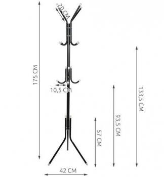 1Mcz Stojací věšák 170 cm černá (black)