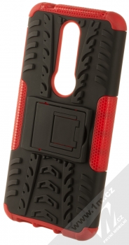 1Mcz Tread Stand odolný ochranný kryt se stojánkem pro Nokia 7.1 červená černá (red black)