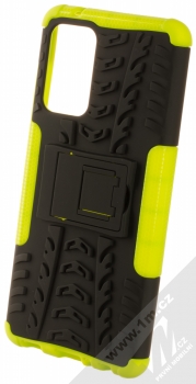 1Mcz Tread Stand odolný ochranný kryt se stojánkem pro Samsung Galaxy A72, Galaxy A72 5G limetkově zelená černá (lime green black)