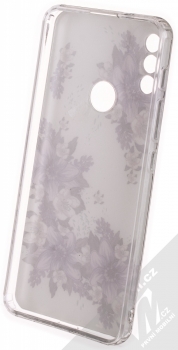 1Mcz Trendy Fialové lilie za světla Skinny TPU ochranný kryt pro Motorola Moto E20 bílá fialová (white purple) zepředu