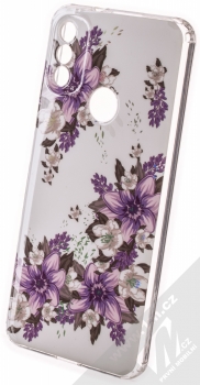 1Mcz Trendy Fialové lilie za světla Skinny TPU ochranný kryt pro Motorola Moto E20 bílá fialová (white purple)