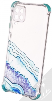 1Mcz Trendy Vodomalba Anti-Shock Skinny TPU ochranný kryt pro Samsung Galaxy A12 průhledná modrá (transparent blue)