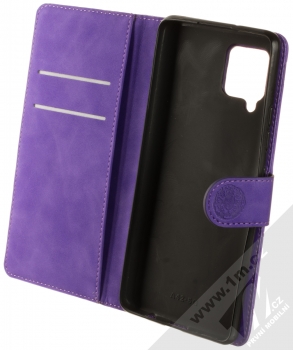 1Mcz Velvety Burrow Tygr 1 Book flipové pouzdro pro Samsung Galaxy A42 5G fialová (violet) otevřené