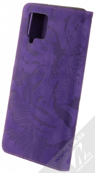 1Mcz Velvety Burrow Tygr 1 Book flipové pouzdro pro Samsung Galaxy A42 5G fialová (violet) zezadu