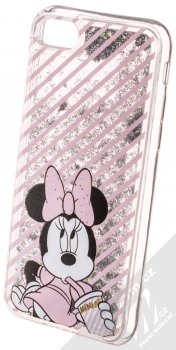 Disney Sand Minnie Mouse 017 ochranný kryt s přesýpacím efektem třpytek s motivem pro Apple iPhone 7, iPhone 8 průhledná stříbrná (transparent silver) animace 3