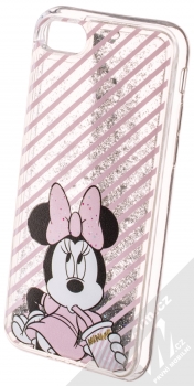 Disney Sand Minnie Mouse 017 ochranný kryt s přesýpacím efektem třpytek s motivem pro Apple iPhone 7, iPhone 8 průhledná stříbrná (transparent silver) animace 4