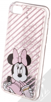 Disney Sand Minnie Mouse 017 ochranný kryt s přesýpacím efektem třpytek s motivem pro Apple iPhone 7, iPhone 8 průhledná stříbrná (transparent silver) animace 5