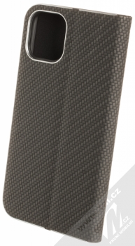 Forcell Carbon Silver flipové pouzdro pro Apple iPhone 11 Pro černá (black) zezadu