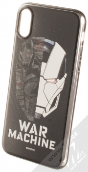 Marvel War Machine 001 TPU pokovený ochranný silikonový kryt s motivem pro Apple iPhone X, iPhone XS stříbrná (silver)