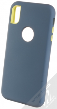 Sligo Defender Solid odolný ochranný kryt pro Apple iPhone XS Max tmavě modrá limetkově zelená (navy blue lime green)