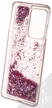 Sligo Liquid Sparkle Full ochranný kryt s přesýpacím efektem třpytek pro Samsung Galaxy S20 Ultra růžově zlatá (rose gold) zepředu
