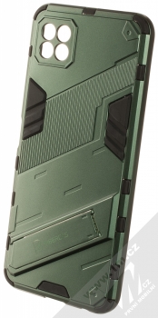 1Mcz Armor Ribbed odolný ochranný kryt se stojánkem pro Samsung Galaxy A22 5G mechově zelená (moss green)