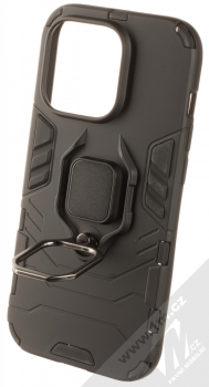 1Mcz Armor Ring odolný ochranný kryt s držákem na prst pro Apple iPhone 14 Pro černá (black) držák