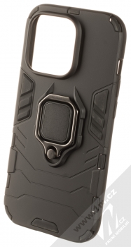 1Mcz Armor Ring odolný ochranný kryt s držákem na prst pro Apple iPhone 14 Pro černá (black)