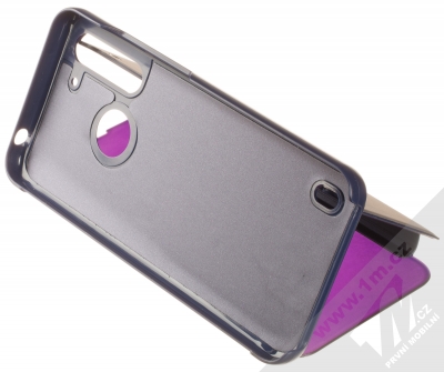 1Mcz Clear View flipové pouzdro pro Moto G8 Power Lite fialová (purple) stojánek